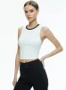 Alice + Olivia - Andre Fitted Cropped Tank - Off White/Black sold by Jessie Boutique
