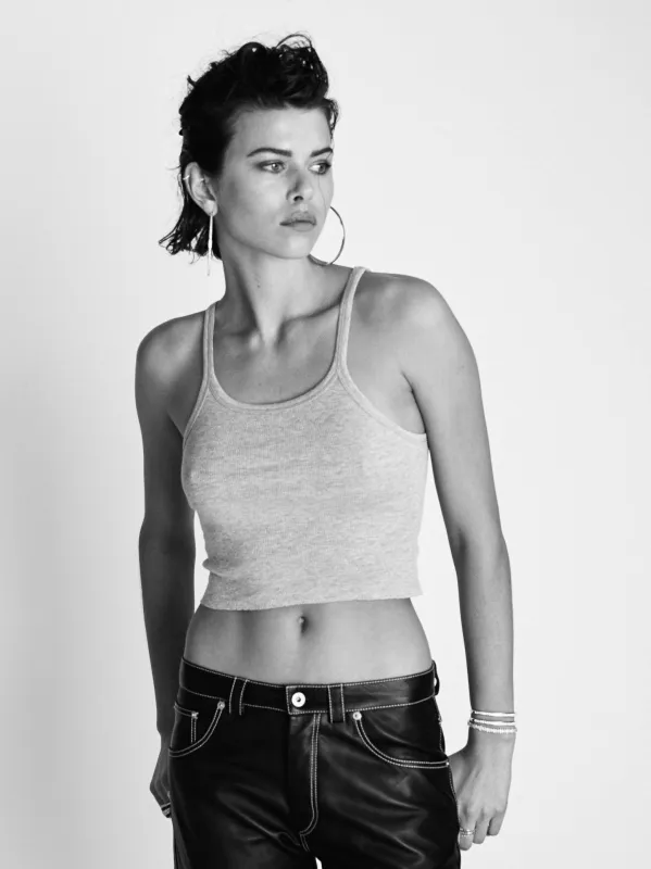 Eterne - Cropped Rib Tank - Heather Grey sold by Jessie Boutique