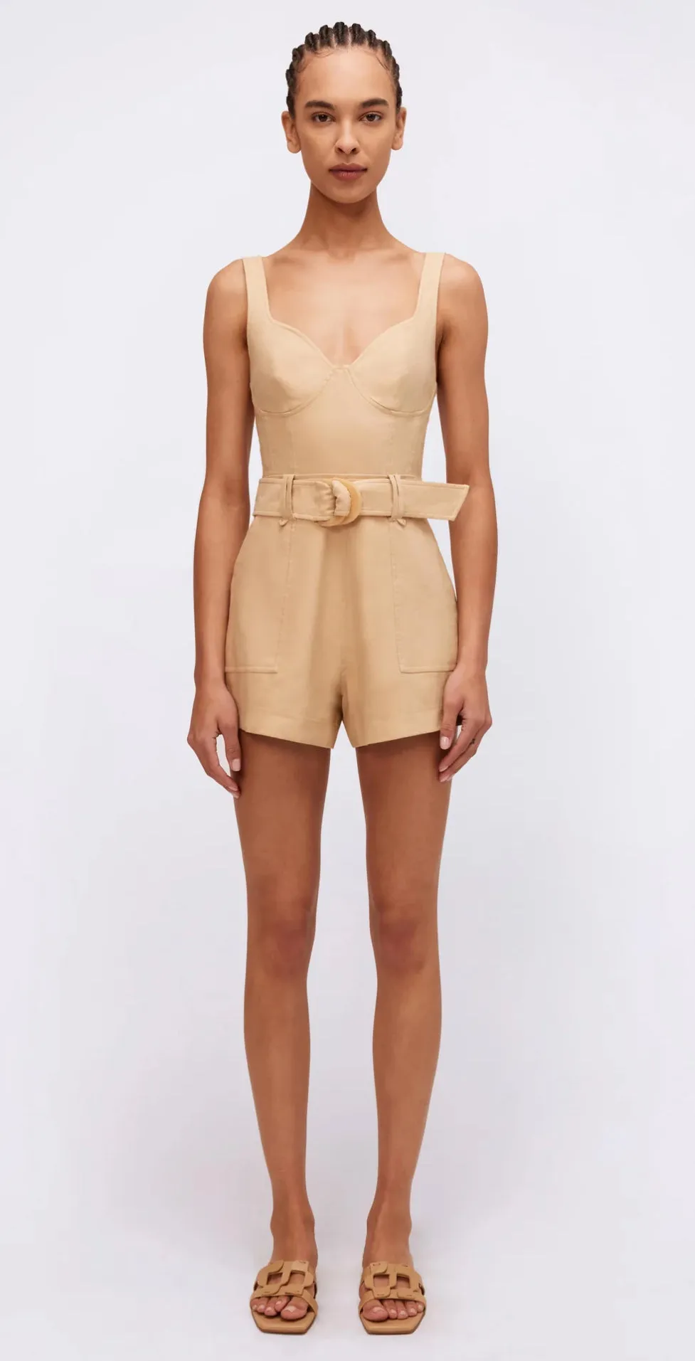 Simkhai - Kai Bustier Romper - Natural sold by Jessie Boutique