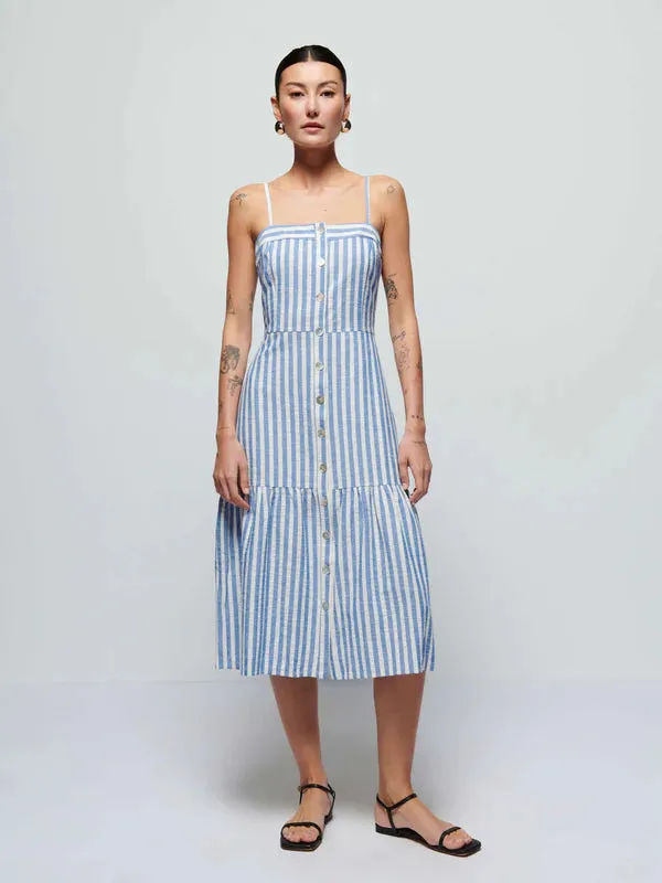 Nation LTD - Luciana Dress - Parisian Blue Stripe sold by Jessie Boutique