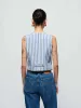 Nation LTD - Maddie Vest - Parisian Blue Stripe sold by Jessie Boutique