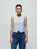 Nation LTD - Maddie Vest - Parisian Blue Stripe sold by Jessie Boutique
