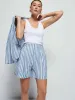 Nation LTD - Maja Short - Parisian Blue Stripe sold by Jessie Boutique