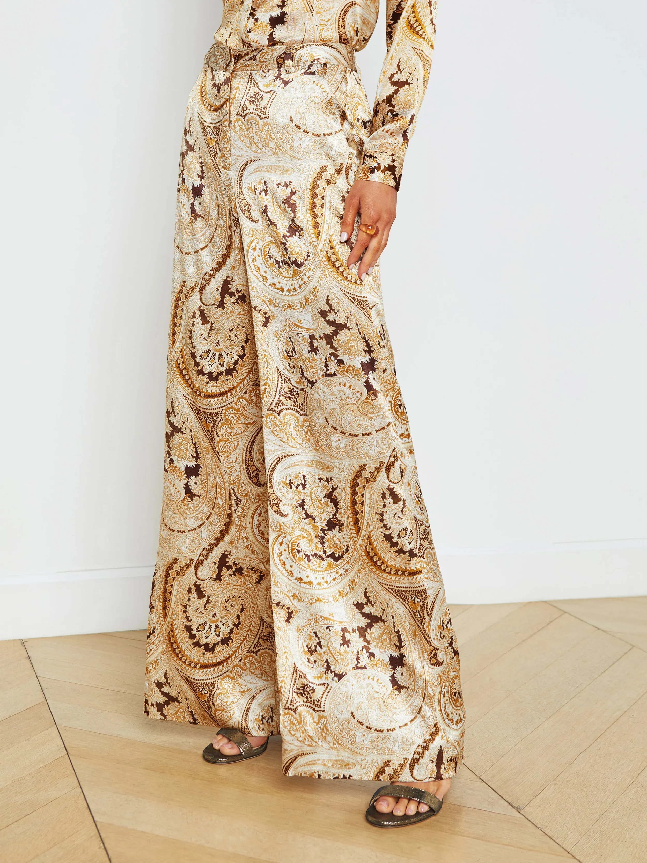 L’agence - Pilar Wide Leg Pant - Ivory Multi Boute Paisley sold by Jessie Boutique product image thumbnail 3