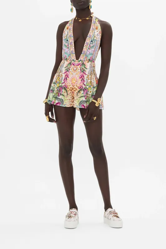 Camilla - Plunge Halter One Piece - Flowers of Neptune sold by Jessie Boutique