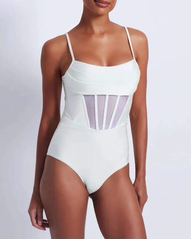 Patbo - Corset Waist One Piece - White sold by Jessie Boutique
