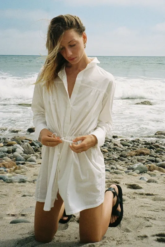 LNA - Aurora Button Up Tunic - White sold by Jessie Boutique
