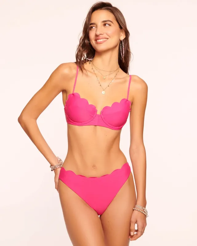 Ramy Brook - Amani Scalloped Bikini Bottom - Perfect Pink sold by Jessie Boutique