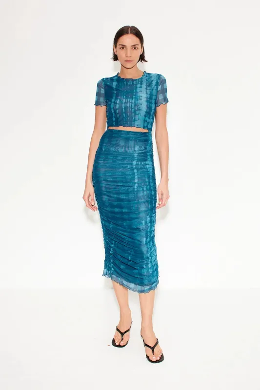 Simon Miller - Mesh Dress - Ink gingham shibori combo sold by Jessie Boutique