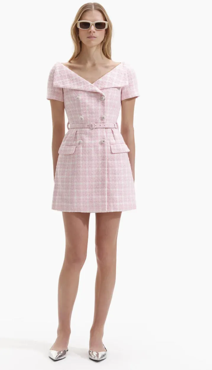 Self-portrait - Boucle Mini Dress - Pink sold by Jessie Boutique