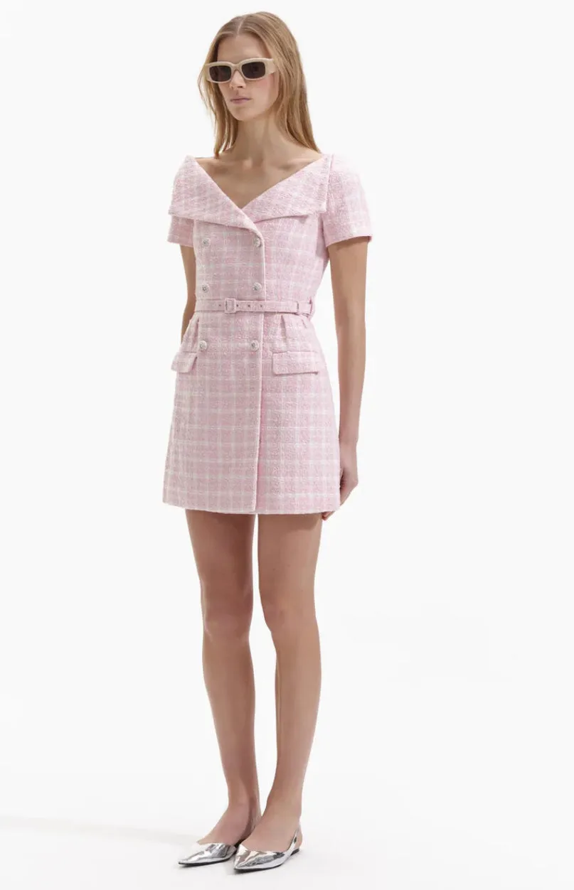 Self-portrait - Boucle Mini Dress - Pink sold by Jessie Boutique product image thumbnail 2