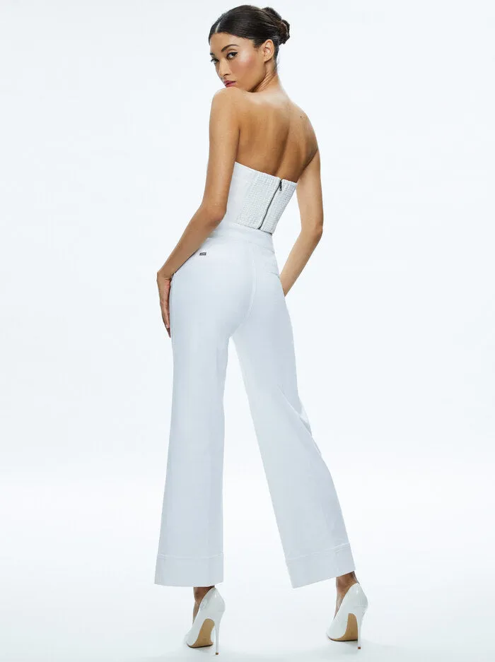 Alice + Olivia - Mel Denim Button Up Bustier - Off White sold by Jessie Boutique product image thumbnail 3