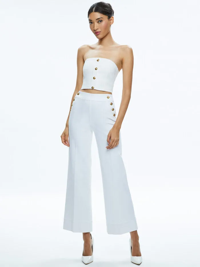 Alice + Olivia - Mel Denim Button Up Bustier - Off White sold by Jessie Boutique product image thumbnail 2