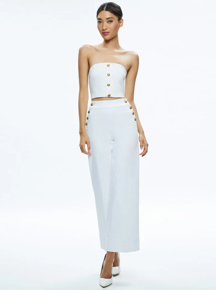 Alice + Olivia - Mel Denim Button Up Bustier - Off White sold by Jessie Boutique product image thumbnail 5