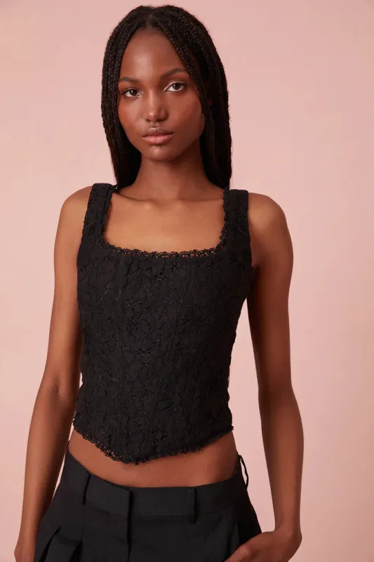 Loveshackfancy - Lorelai Bustier - Black sold by Jessie Boutique