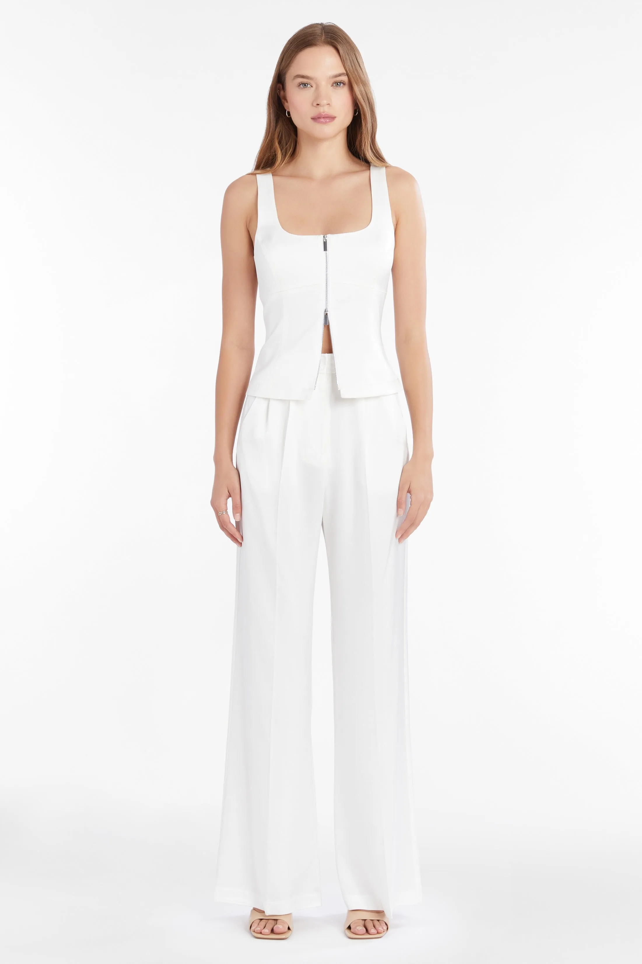 Amanda Uprichard - Jane Pants in Amalfi - Ivory sold by Jessie Boutique