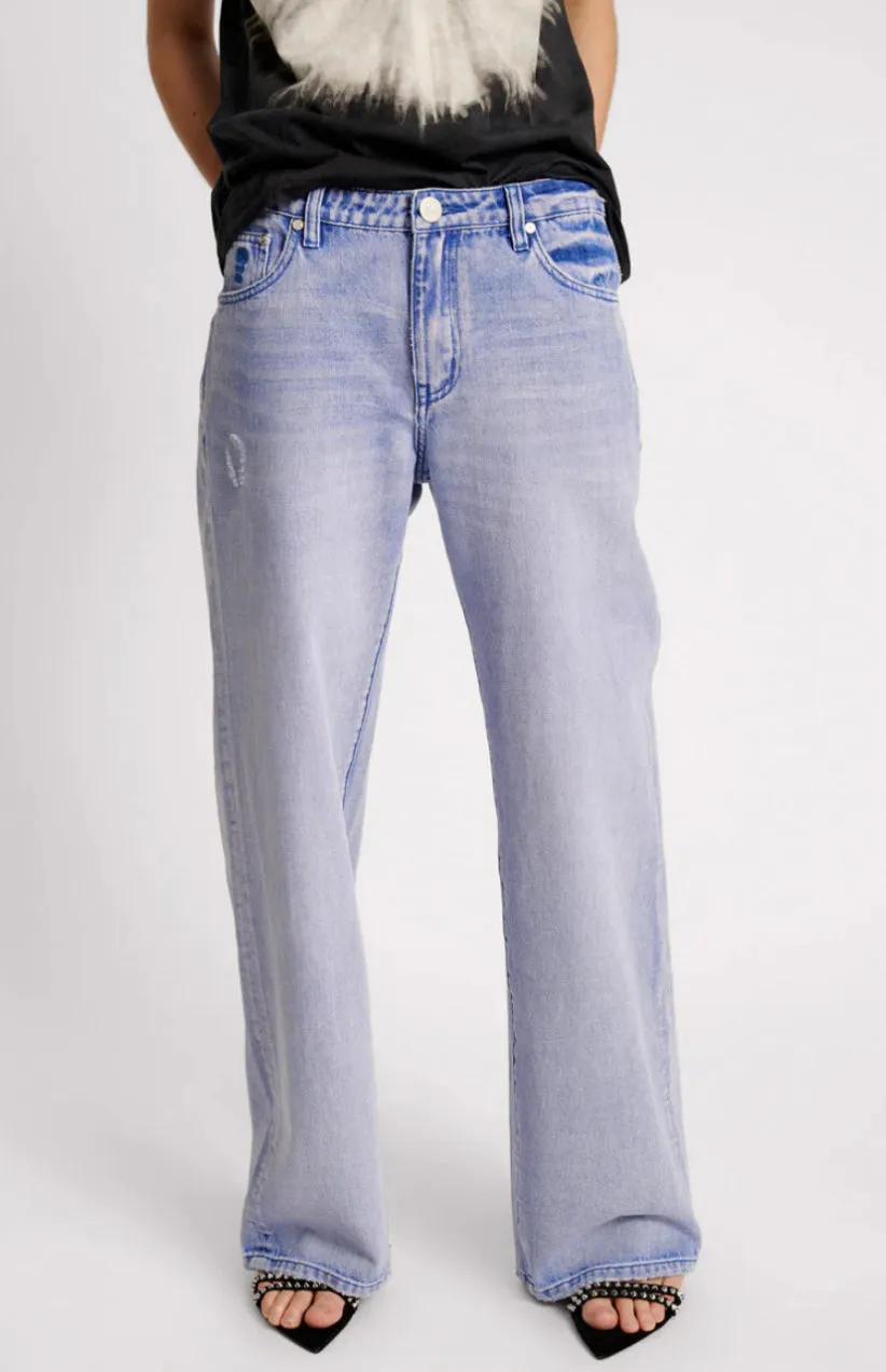 One Teaspoon - Cupid Blue Low Riders Waist Wide Leg Jean - Cupid Blue sold by Jessie Boutique product image thumbnail 2