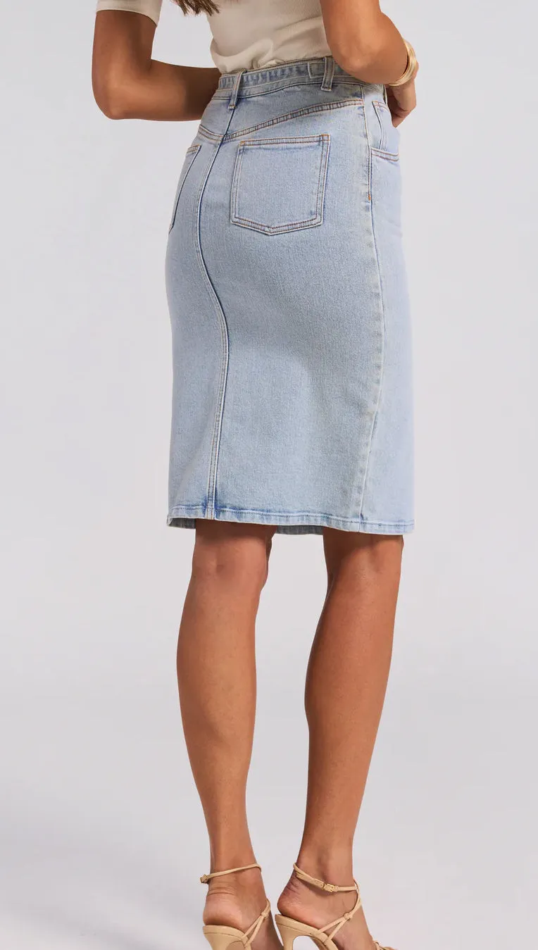 Generation Love - Luanne Denim Skirt - Light Blue sold by Jessie Boutique product image thumbnail 3