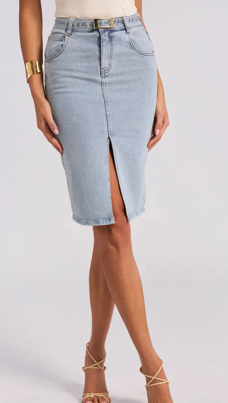 Generation Love - Luanne Denim Skirt - Light Blue sold by Jessie Boutique product image thumbnail 2
