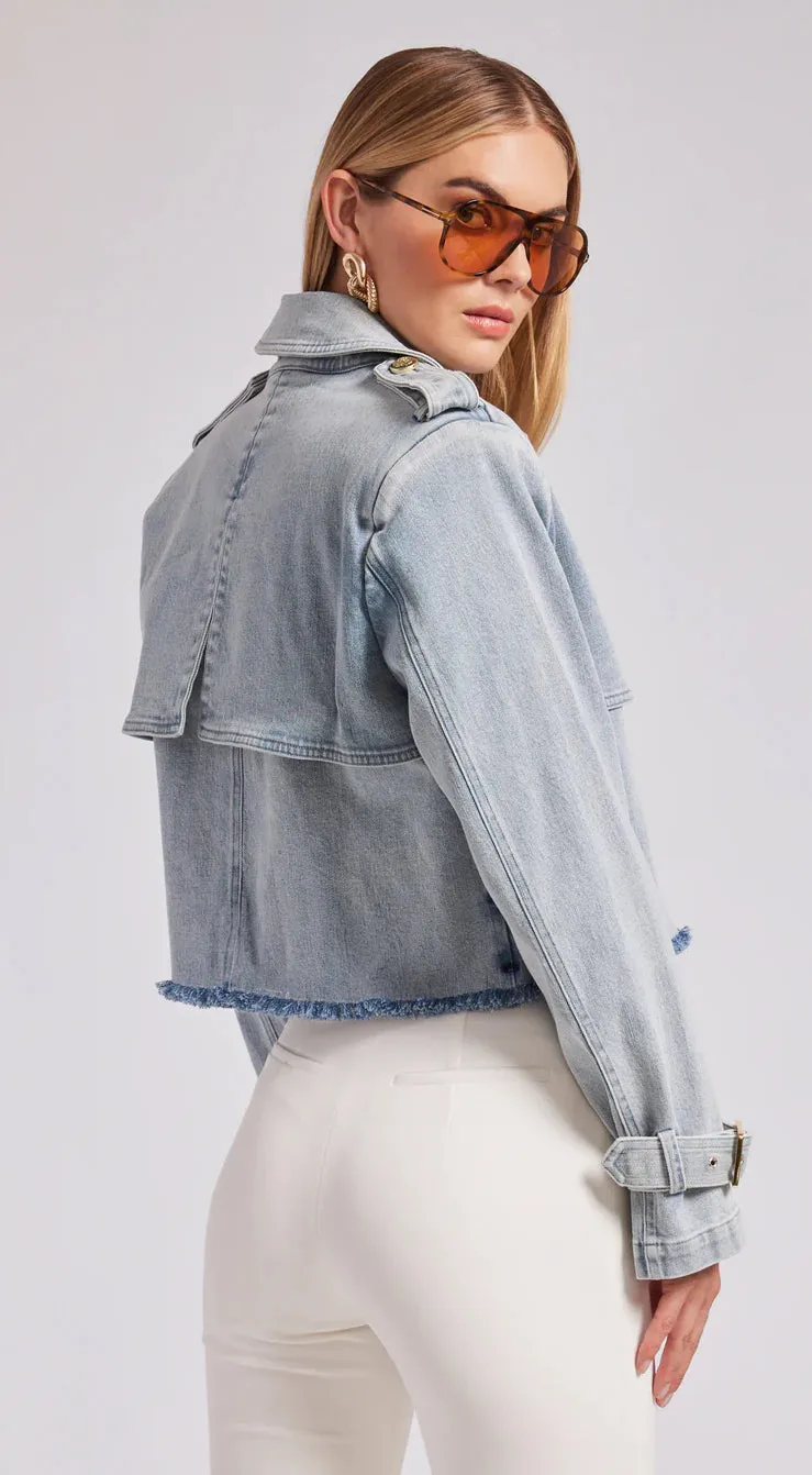 Generation Love - Camila Denim Trench Coat - Light Blue sold by Jessie Boutique product image thumbnail 2