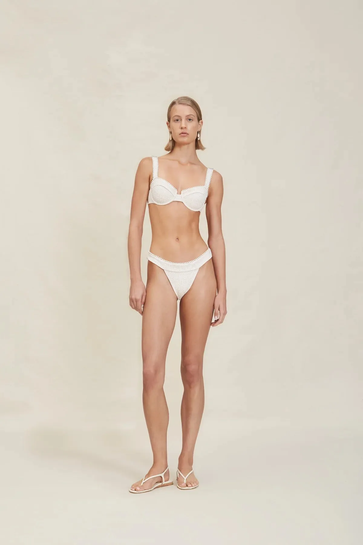Devon Windsor - Palmer Top - Cream Tweed sold by Jessie Boutique