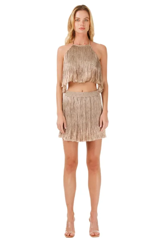 My Beachy Side - Meringue Mini Skirt - Bronze sold by Jessie Boutique