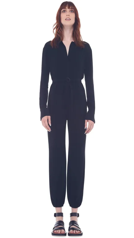 Norma Kamali - NK Shirt Jog Jumpsuit - Black sold by Jessie Boutique