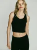 Eterne -Cropped Scoop Neck Tank - Black sold by Jessie Boutique