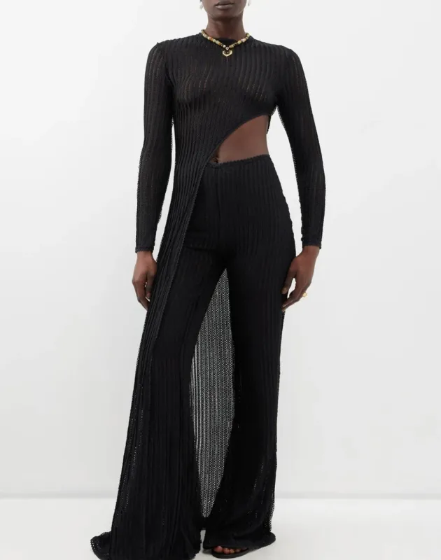 Charo Ruiz - Coverup Remay Top - Black Shamena sold by Jessie Boutique