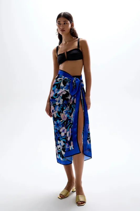 Cin Cin - Long Silky Scarf - Hibiscus Blue sold by Jessie Boutique