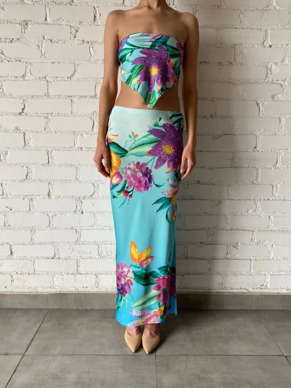 Rococo Sand - Ocean Maxi Skirt - Turquoise sold by Jessie Boutique