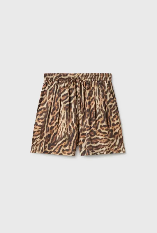 Silk Laundry - Slouch Shorts - Leopard sold by Jessie Boutique