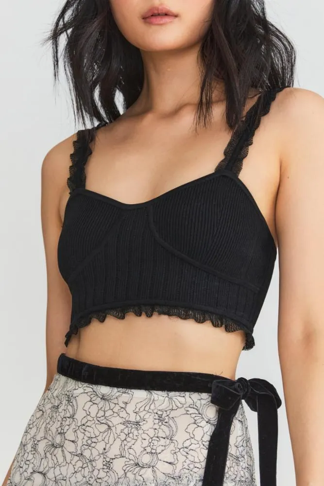 Loveshackfancy - Dita Bustier - Black sold by Jessie Boutique