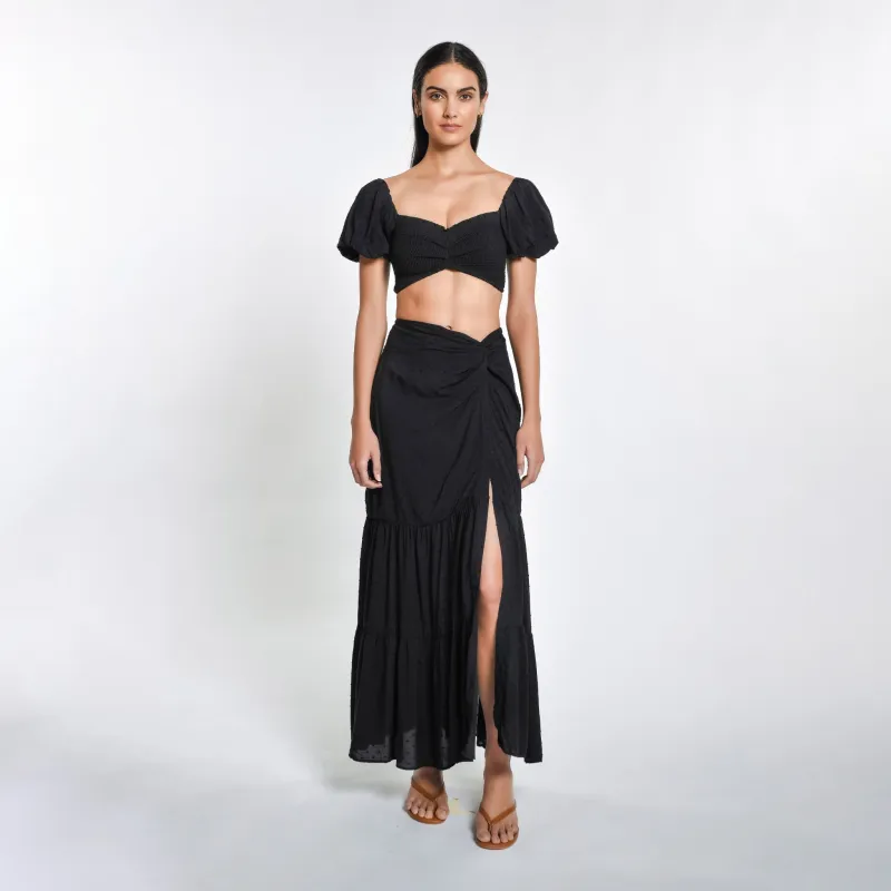 Peixoto - Louisa Crop Top - Black Lotus sold by Jessie Boutique