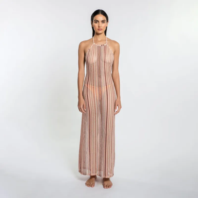 Peixoto - Harley Halter Dress - Sand Crochet sold by Jessie Boutique