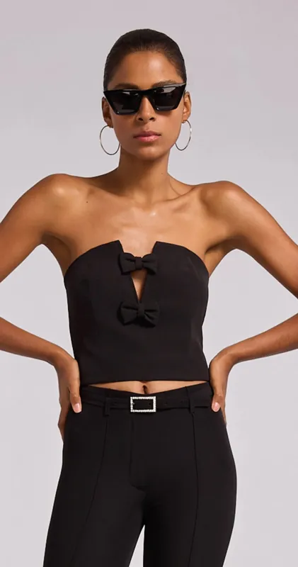 Generation Love - Giselle Bow Bustier - Black sold by Jessie Boutique