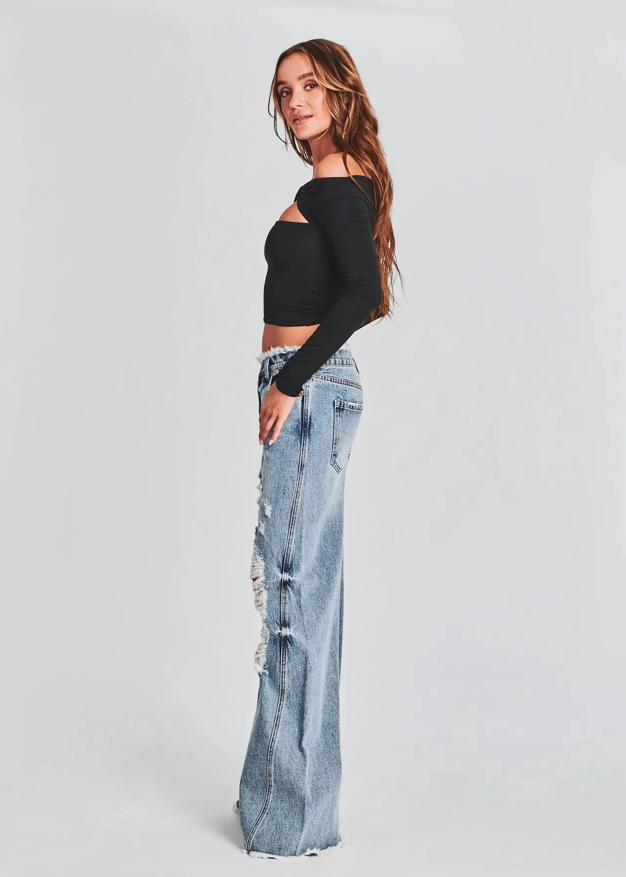Ser.o.ya - Mountain Wide Leg Jean - Sorrento sold by Jessie Boutique product image thumbnail 4