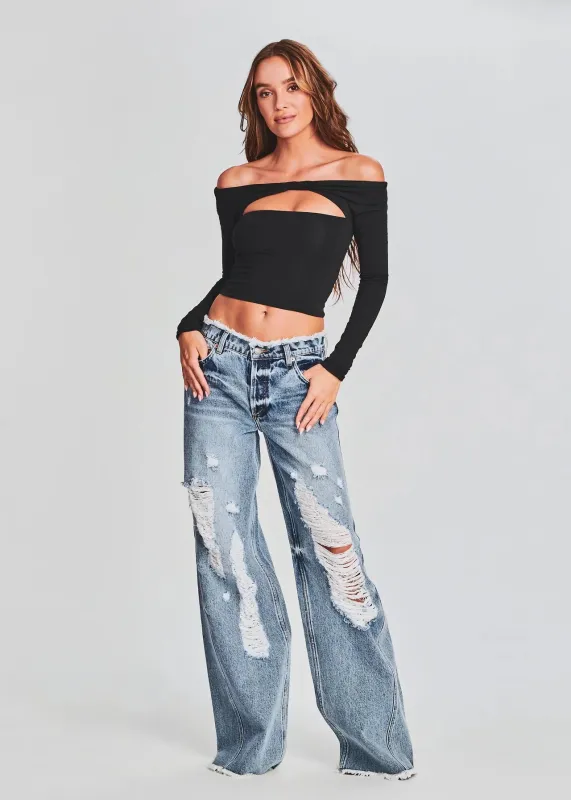 Ser.o.ya - Mountain Wide Leg Jean - Sorrento sold by Jessie Boutique