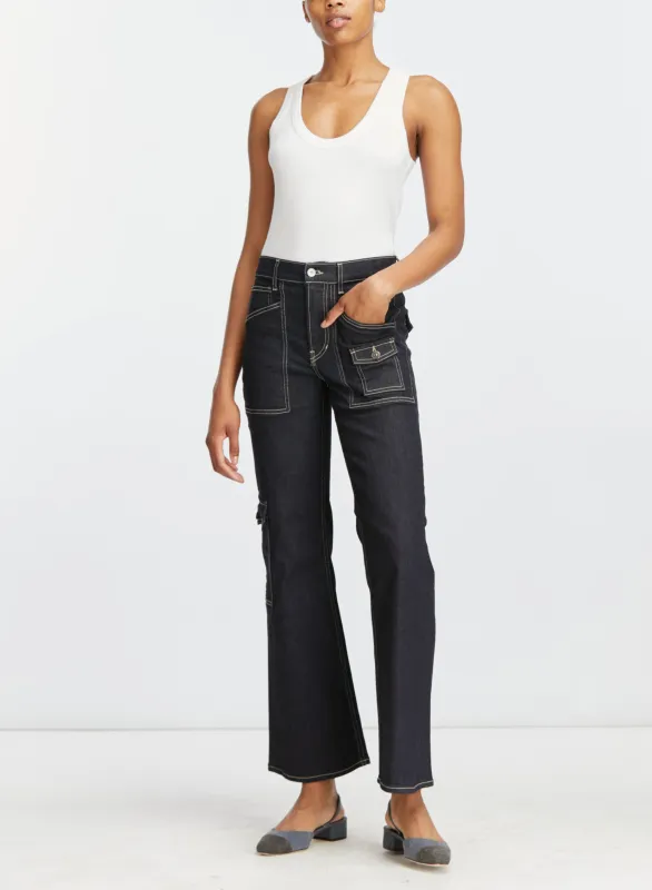 Veronica Beard - Crosbie Wide Leg Cargo - Oxford sold by Jessie Boutique