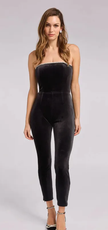 Generation Love - Riley Velvet Jumpsuit - Black sold by Jessie Boutique