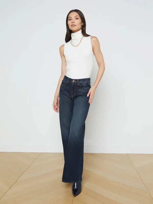 L’agence - Alicent HR Sneaker Wide Leg - Grainer sold by Jessie Boutique