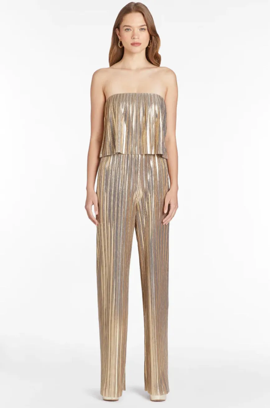 Amanda Uprichard - Collina Jumpsuit - Gold sold by Jessie Boutique