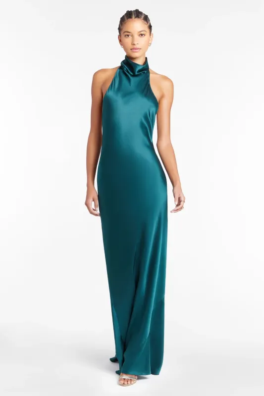 Amanda Uprichard - Rainier Silk Gown - Conifer sold by Jessie Boutique