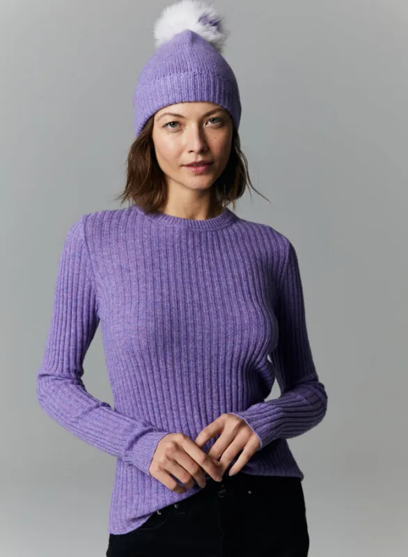 Autumn Cashmere - Rib Crew - Hyacinth sold by Jessie Boutique