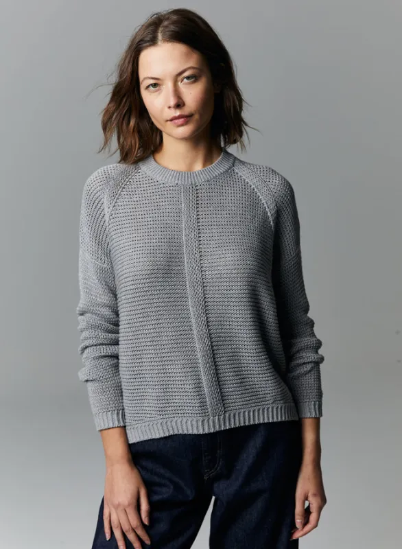 Autumn Cashmere - Open Stitch Crew - Platinum sold by Jessie Boutique