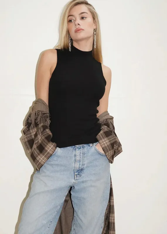 LNA - Double Layer Sleeveless Mock Top In Multiple Colors made by LNA