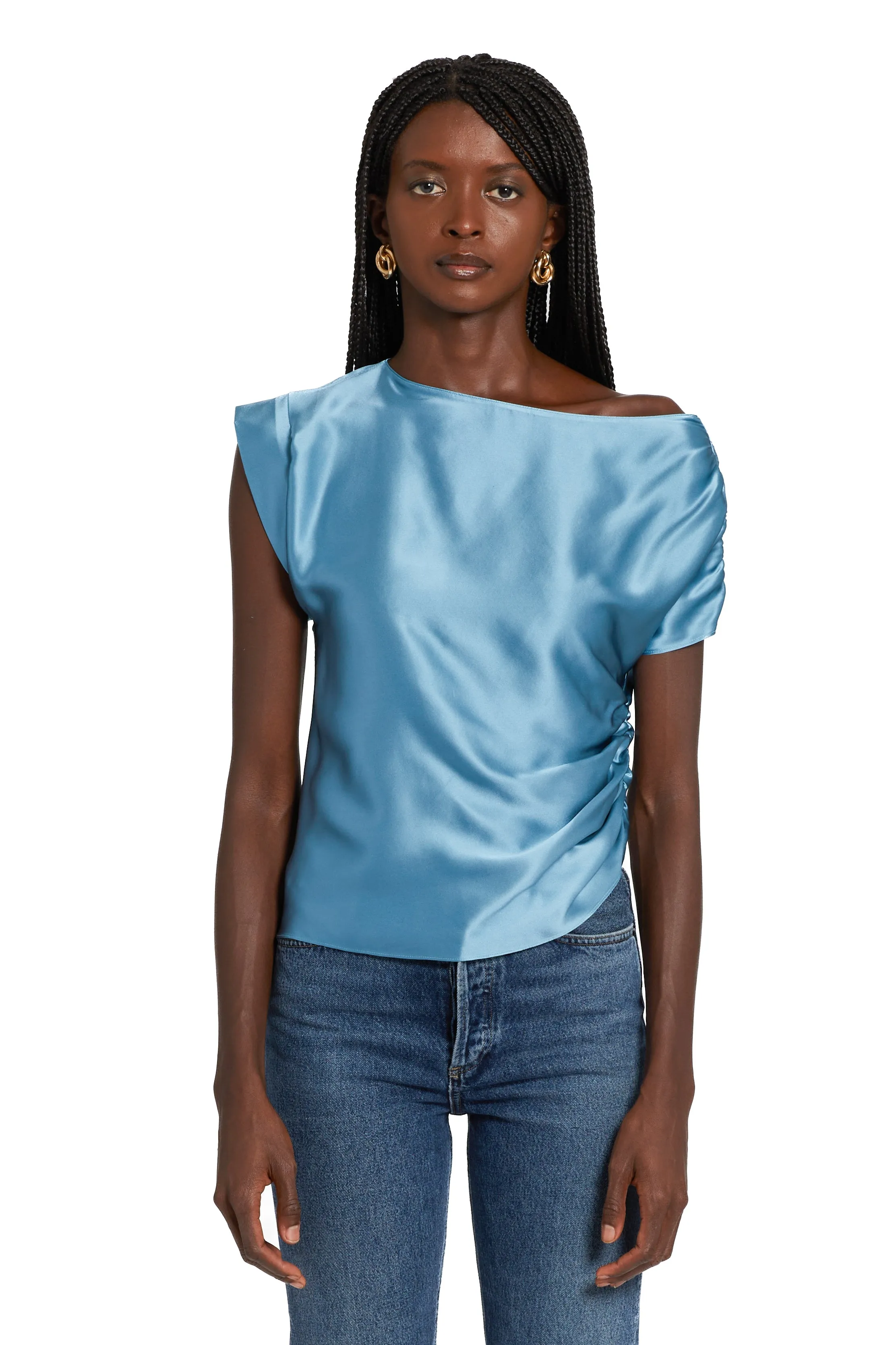 Amanda Uprichard - Elroy Silk Top - Tangier sold by Jessie Boutique