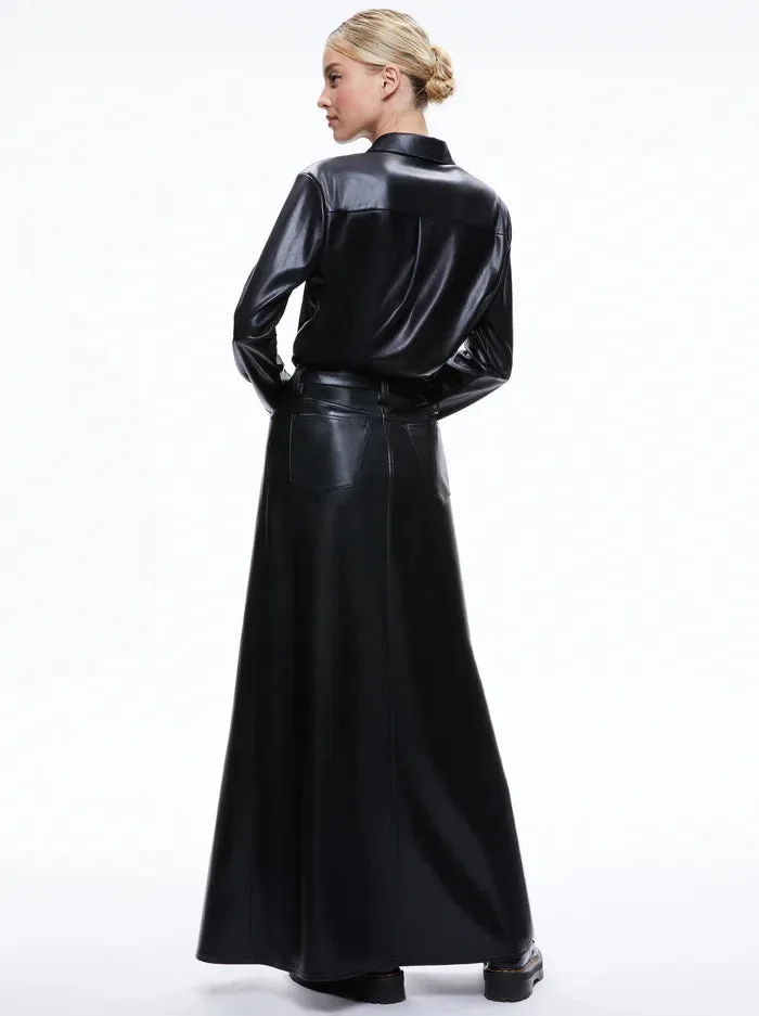 Alice + Olivia - Rye Vegan Leather High Rise Skirt - Black sold by Jessie Boutique product image thumbnail 3