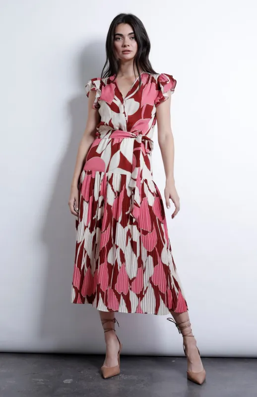 Karina Grimaldi - Celestina Print Dress - Hoja Multi sold by Jessie Boutique