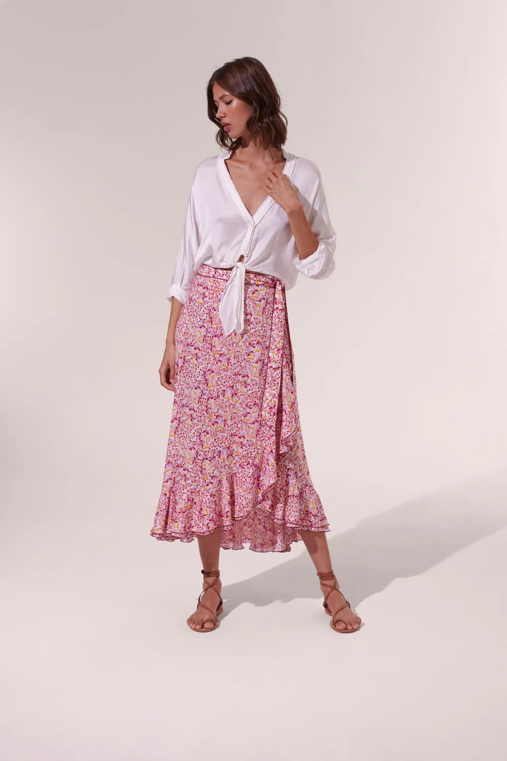 Poupette St Barth - Long Skirt Aude - Purple Mini Jonquille sold by Jessie Boutique